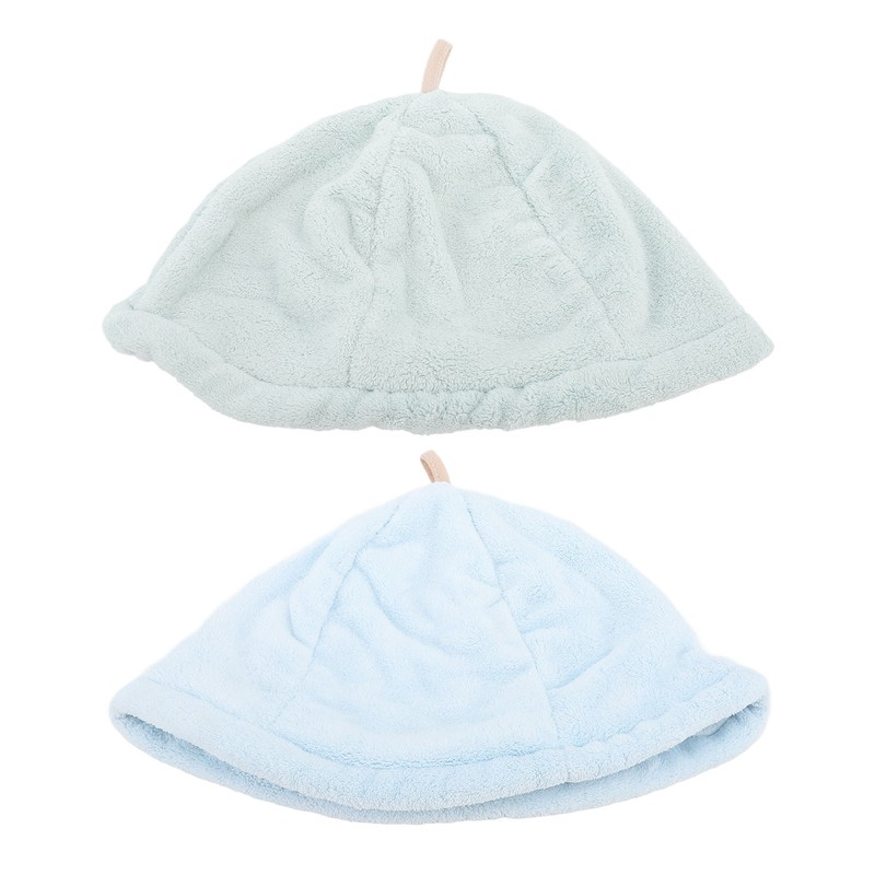 2pcs Sauna Cap Coral Fleece Highly Absorbent Elastic Men Women
