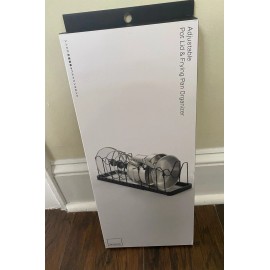 Kitchen Yamazaki Home Adjustable Lid & Pan Organizer - Kitchen Drawer Storage Shelf