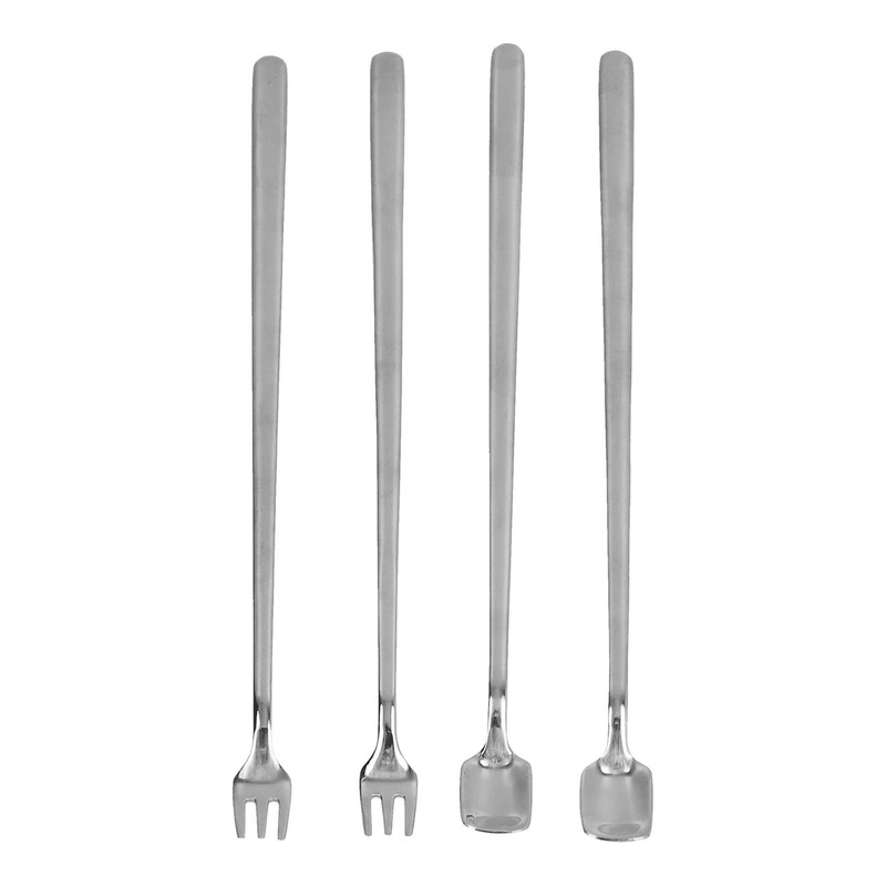 4Pcs 304 Stainless Steel Coffee Spoon Long Handle Coffee Spoon