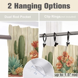 Cactus Succulent Valance Curtains,Rod Pocket Small Valance Window Treatment for Kitchen,Bedroom Living Room,Bathroom,RV Bunk,Home Decor,Privacy Added,18x54 in,1 Panel