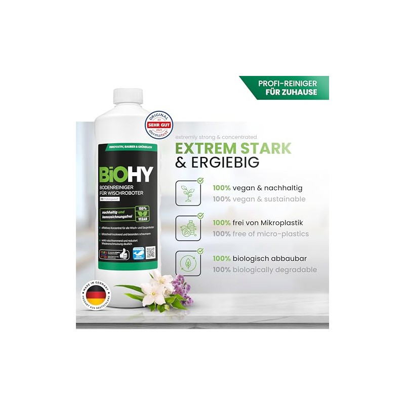 BiOHY Bodenreiniger f√ºr alle Wischroboter mit Fr√ºhlingsduft (6 x 1