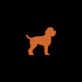 Portugese Water Dog Silhouette Glow in The Dark Sticker Decal for Phone Tablet Laptop Car Truck Window | 4" Sticker | Orange
