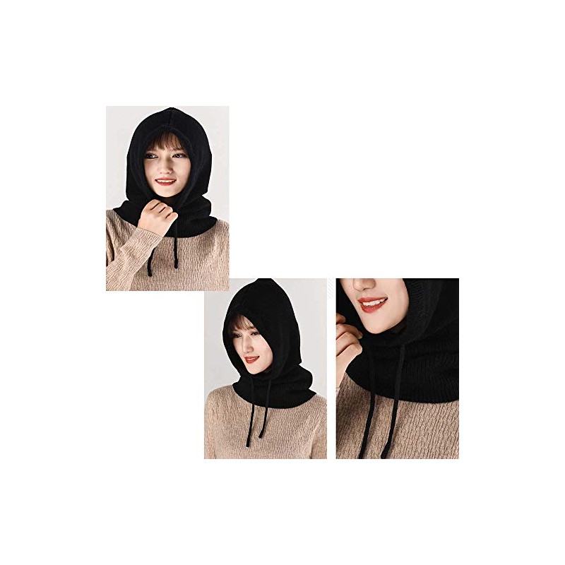YEKEYI Women Balaclava Hood hat Winter Cashmere Knitted Beanie Hats