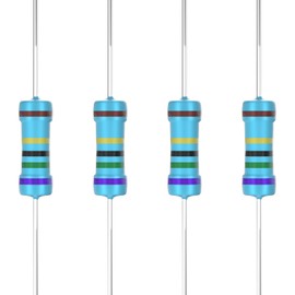 GUEEYUAW 100 Pcs 75 Ω ohm Resistor 1/2W(0.5Watt) Metal Film Fixed Resistor 0.01 ±1% Tolerance Resistors