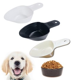 BueRallan 3PCS Dog Food Scoop 1 Cup, Plastic Pet Food Scoop with Measuring Lines 1/2 Cup 1/4 Cup for Dogs Cats Birds and Rabbits
