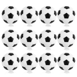 Pack of 12 Football Balls, Table Football Balls, Replacement Balls for Adults and Children Football Table Game (32 mm, Black White)