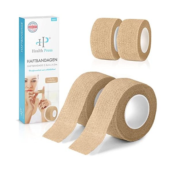 Fingerpflaster Selbsthaftend - 4x Pflaster Rolle Hautfarben (2,5cm x 4,5m)