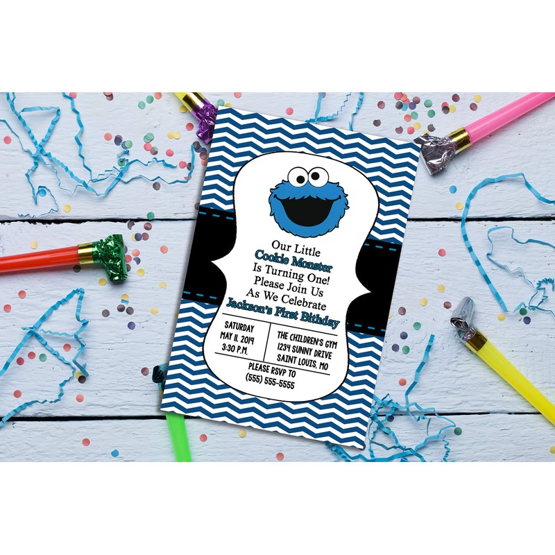 The Melange Market Cookie Monster Inspired Birthday Party Invitation, 20