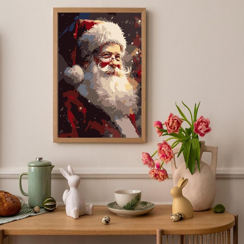 Auremi Santa Claus Paint by Number Kits with Framed, DIY
