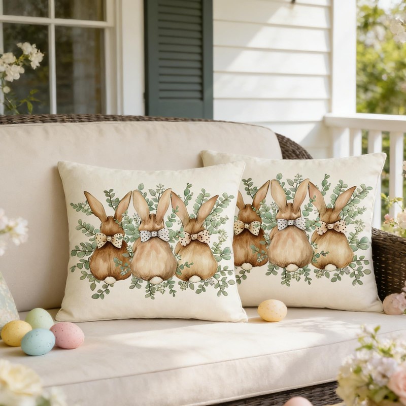 Easter Pillow Covers 16 x 16 Inch Set of 2