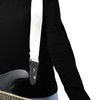 Perri's Leathers Ltd- Guitar Strap-Nylon- White- Leather Ends-Adjustable- For Acoustic/Electric/Bass