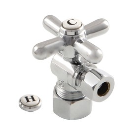 Kingston Brass CC53301X Vintage Classic 5/8-Inch X 3/8-Inch OD Compression Angle Stop with Cross Handle, 2-1/8-Inch, Polished Chrome