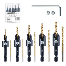 toolant #4#6#8#10#12 Countersink Drill Bit Set(Pro), 5Pcs