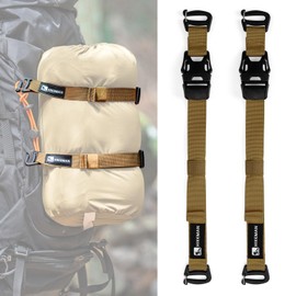 Climbing Backpack, Expanded Storage, Belt Fixed, External Belt, Luggage Fixed, Adjustable Length, Fixed Band, Chest Strap, Prevents Backpack From Slipping, Multipurpose, Adjustable, Set of 2, Mountain Climbing, Camping, Traveling (Khaki)