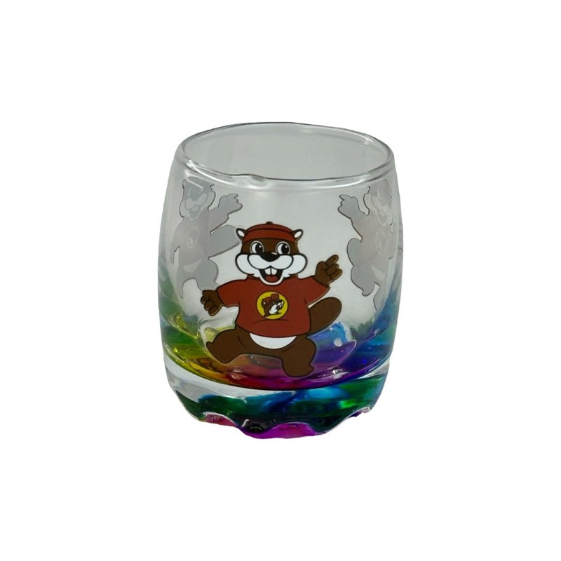 Buc-ee's Themed Shot Glasses - 6+ Varieties (Glass, Rainbow Base