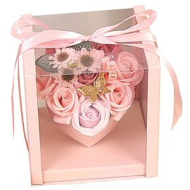 Levemolo Fancy Soap Box Rose Scented Bath Soap Set for Women Unique Birthday Mother's Day