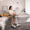 SHW Mobile Height Adjustable Laptop Rolling Cart with Height Adjustment