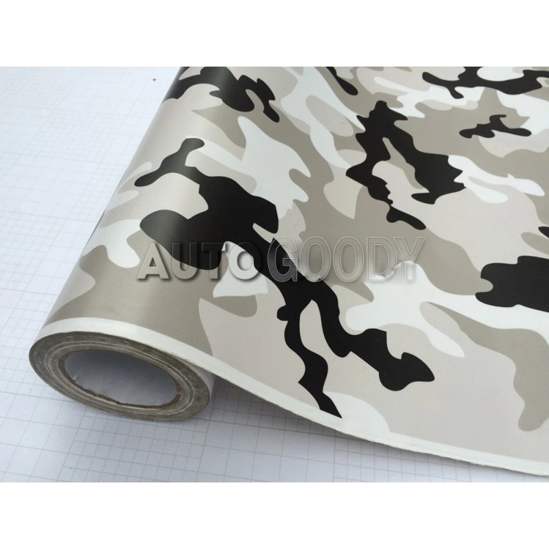 AUTOGOODY 108" x 60" Snow Camo Camouflage Vinyl Film Wrap