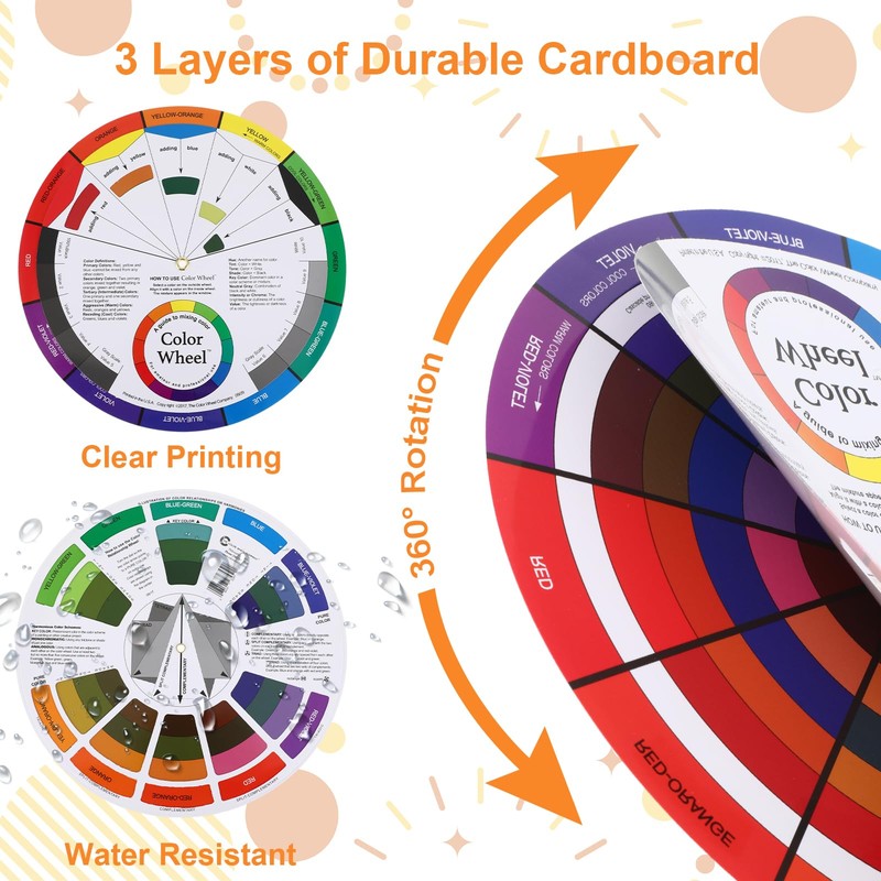 AOZUO Colour Circle, Dictionary of Colour Combinations, Colour Wheel Learning