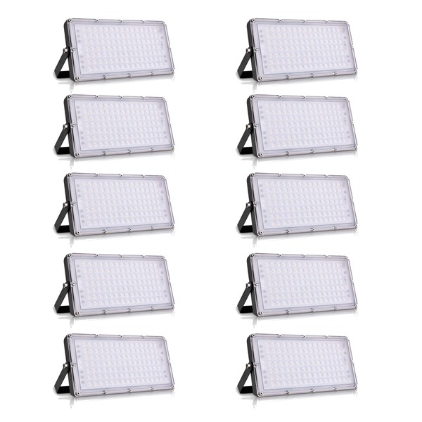 Bellanny Pack of 10 LED Outdoor Spotlights, 100 W, 10000