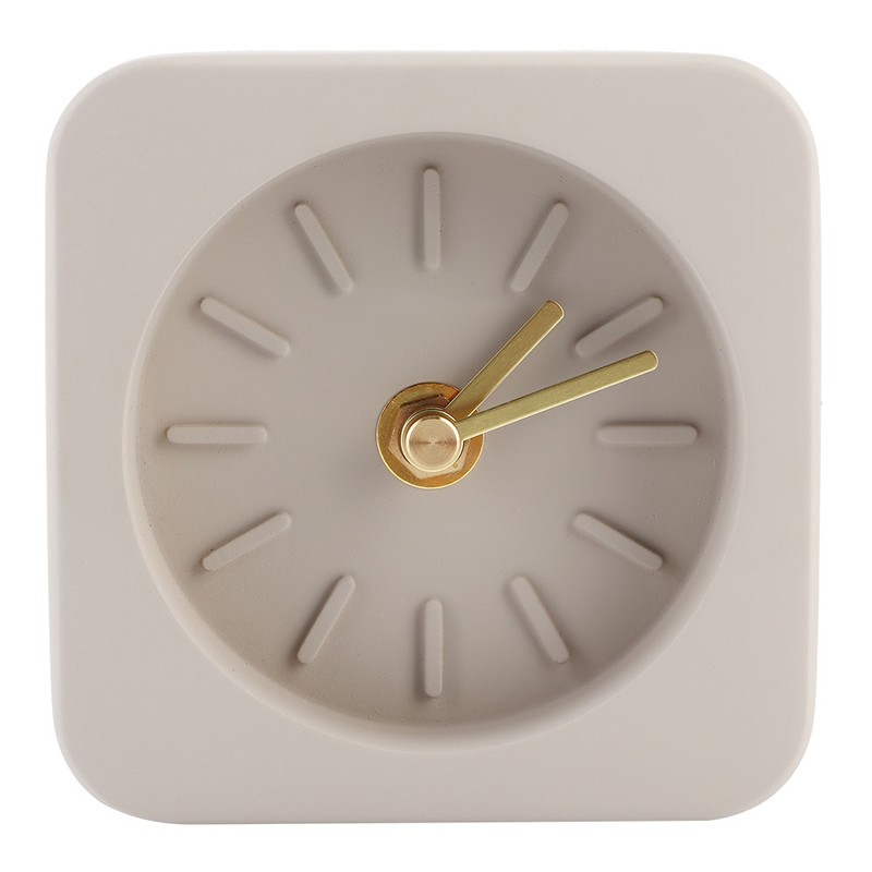 GEEKCOOK Simple Square Cement Desk Clock for Office Home Living