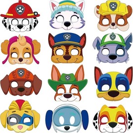 JINLAIYUN Pat Patrol - Maschera per animali in carta per compleanno, decorazione maschere, personaggio cosplay halloween party accessori Patrol maschera carneva