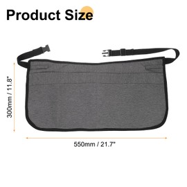 sourcing map Professional Waterproof Cleaning Apron 11.8"x21.7" Adjustable Waist Belt Waitress Waiter Short Aprons with 5 Pockets for Cleaning Work of House Hotel, Grey