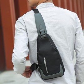 Crossbody Bags, Shoulder Bag Lightweight Hiking Daypack for Men & Women Casual Chest Backpacks for Travel Trip (Black)