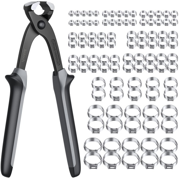Hose Clip Clamp Justech 100PCs Hose Clips 5.8-21mm 10 Sizes