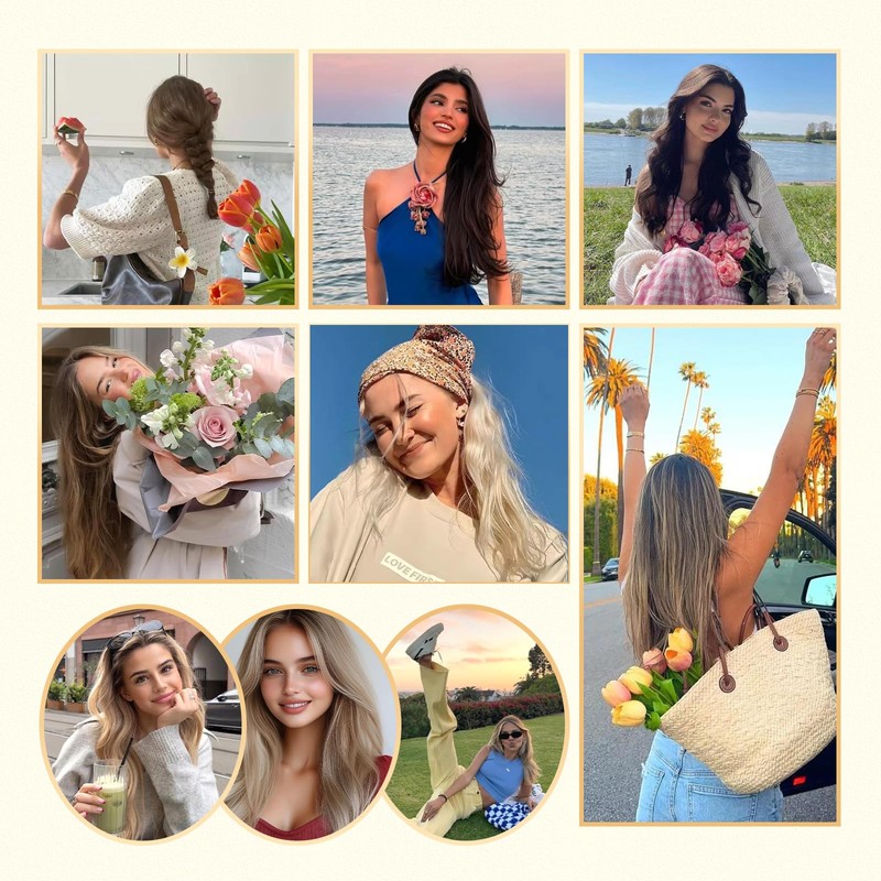 VeSunny Clip in Hair Extensions Brown Balayage Medium Brown #2/2/6