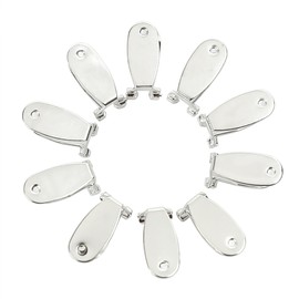 Silver Fingernail Earring Post for Native American Earring 10 Pieces/lot - (Color: Silver) and Flatback Stopper for Making Heavy, Bulk Native American Pierced Jewelry Findings (Silver)