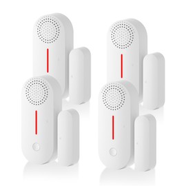Door Window Alarm Home Security Wireless Magnetic Sensor Antitheft Alarm Sound and Light WiFi Smart Voice Control for Tuya APP Easy Installation for Home Garage Apartment Door Alarm Security System