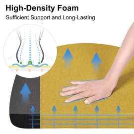 Shinnwa Kitchen Chair Cushions Set of 4, Non-Slip Dining Chair Cushions with Ties and Machine Washable Cover, 4 Pack, 17 x 16.5 x 2in, Yellow