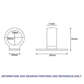 TERF® Traditional Polished Chrome Sash Eye Ring Window Lift Pull Handle Heavy Duty Sash Window Lift Pull Sliding Handle Including Fixing Screw - Pack of 4