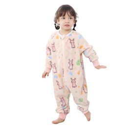 MICHLEY Baby Sleeping Bag Sack with Legs Long Sleeve Wearable Sleeping Sack for Boys Girls 2-3T, Little Rabbit