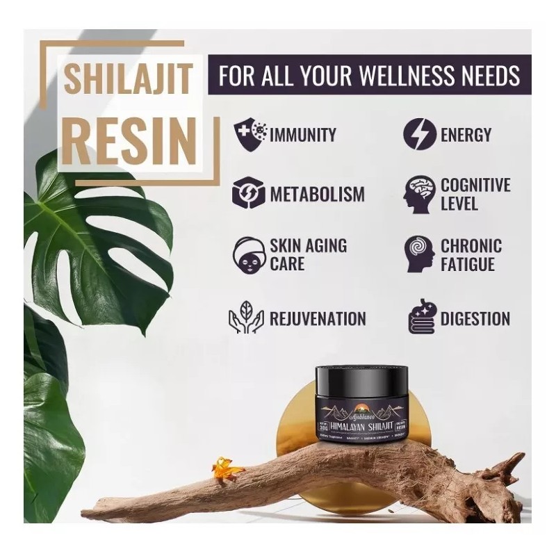 Ajoblanco Shilajit 100% Himalayan Organic Resin, 600 mg per serving,