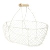 Basket Wire Hamper Trinket Oval Storage, White, about 31 X