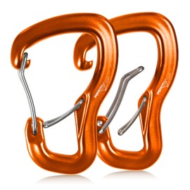 Travel Bird Heavy Duty Carabiner Clip Hook 8KN (1763 lbs), 2 PCS Ultra-Light Aluminum Caribeaners with Double Door B-Shape, for Hammock, Camping, Hiking, Backpacking, Dog Leash, Keychain Clip