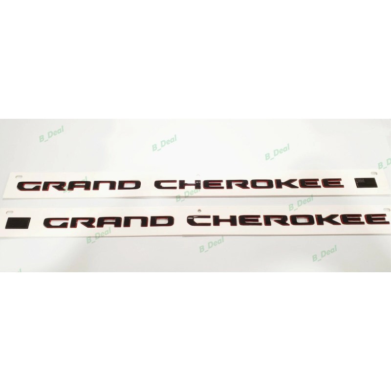 Grand Cherokee 2PCS Door Gloss Black Red Emblems Fit For