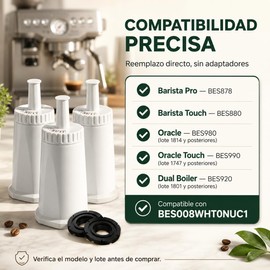 6 Piezas Filtro Breville，Compatible con Filtro Breville Barista Touch