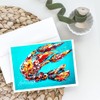 Caroline's Treasures Lucy the Crawfish in blue Greeting Cards Pack