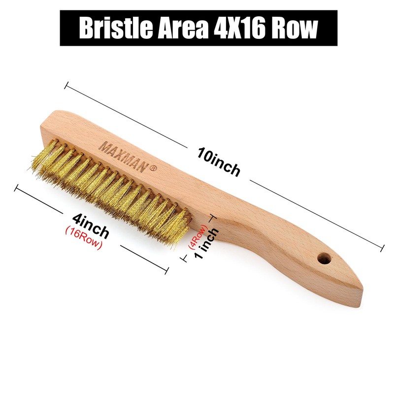 MAXMAN Brass Brush, Soft Brass Bristle Brush, Wire Brushes for