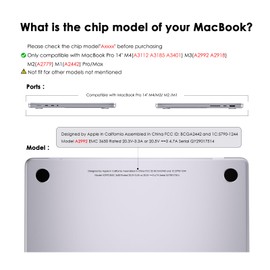 eleger Non-Rigid Case Compatible with MacBook Pro 14 Inch M4 M3 M2 M1 Pro/Max A3112 A3185 A3401 A2918 A2992 A2779 A2442, Edition 2024 2023 2021, Shatterproof Case, Matte Clear