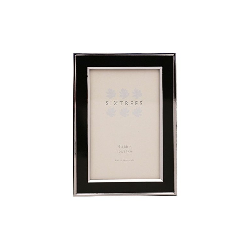 Sixtrees Abbey Black 2-101-46 Polished Silver photo frame with lacquered