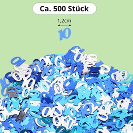 GoldRock Confetti 10th Birthday Men Women Decoration Blue Table Decoration 10th Birthday Confetti