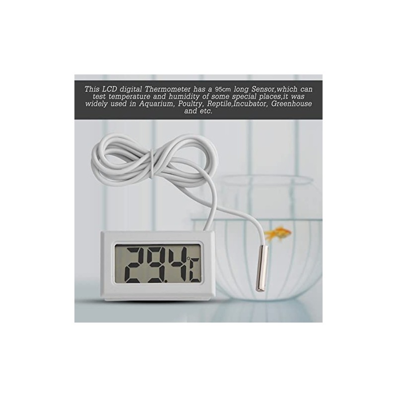 Zerone Termómetro Digital LCD para Congelador y Frigorífico, Multiusos, Alta