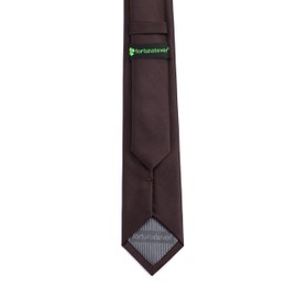 fortunatever Mens Solid Color Tie,Slim&Formal Necktie With Multiple Colors+Pocket Square(2.36''&3.35'') (Brown, 2.36'' Width)