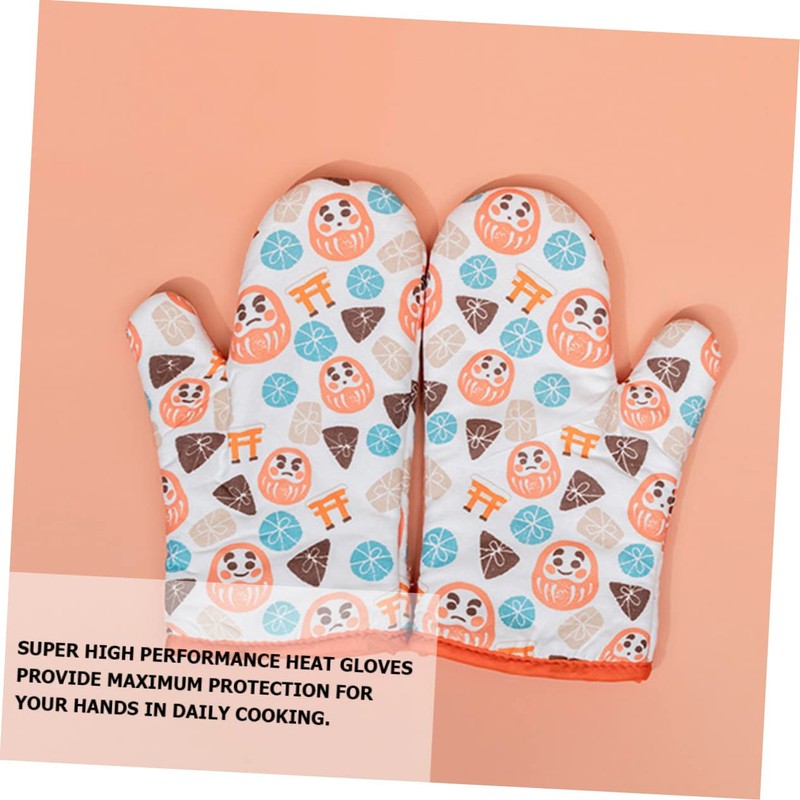 Ipetboom 1 Pair Heat Resistant Mitts Non Slip Oven Gloves