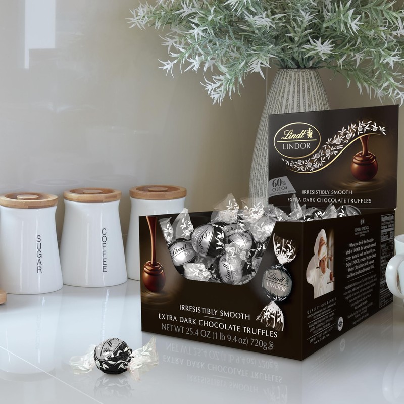 Lindt LINDOR 60% Dark Chocolate Truffles, Dark Chocolate Candy with