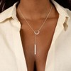 JIKASI Long Necklaces for Women Trendy Sterling Silver Plated Y
